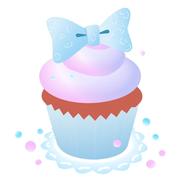 A cupcake decorated with a fondant bow tie on top