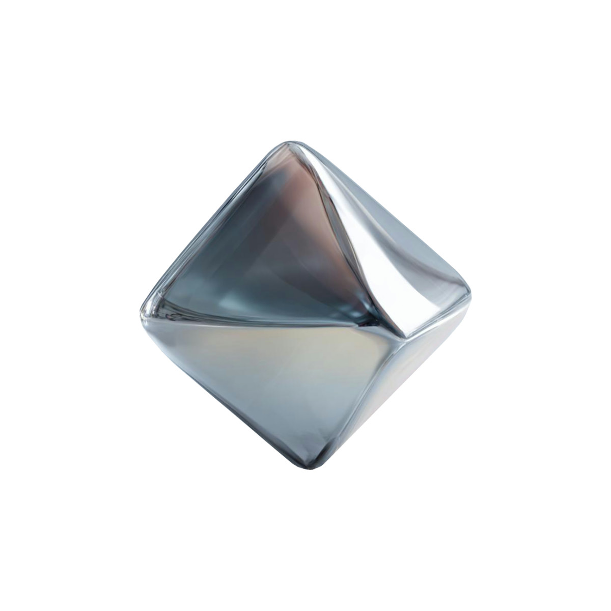 Geometric chrome 3D shape, Metallic node asset, AI structure icon, Futuristic modeling trend illustration in style download in PNG, SVG