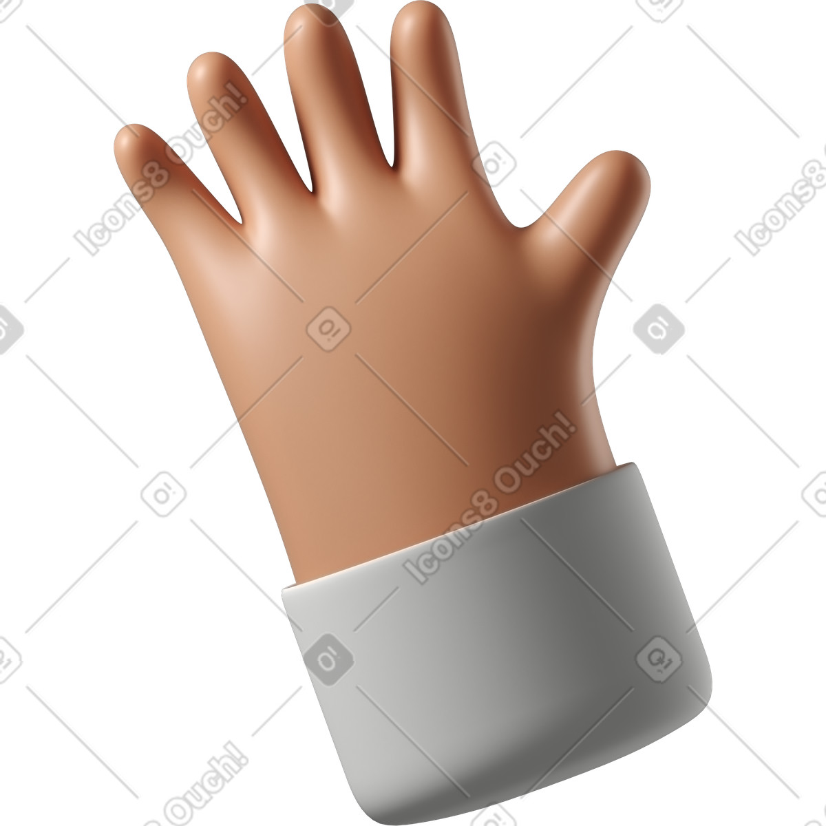 Tanned skin hand waving hi illustration cartoon clipart for welcome SVG graphics