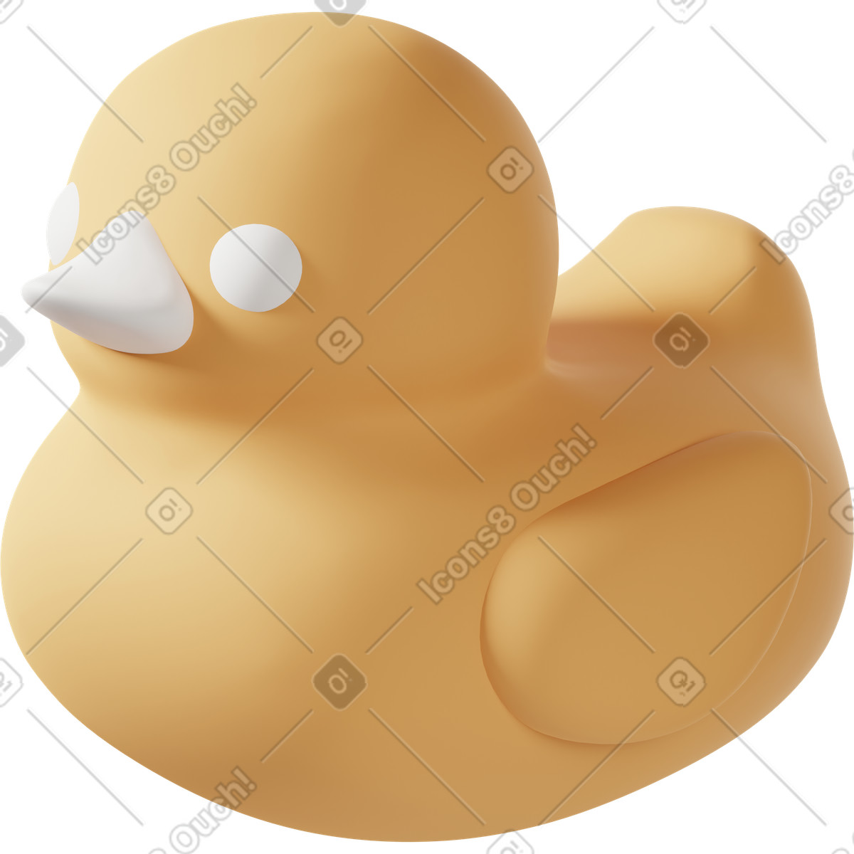 Yellow rubber duck-Illustration im 3D Casual life-Stil als Download in PNG, SVG