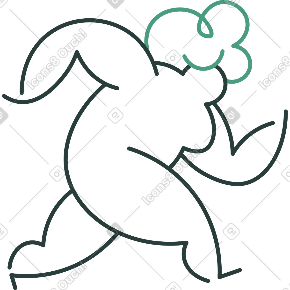 Ilustração de Avó correndo em no estilo Macaroni para baixar em PNG, SVG