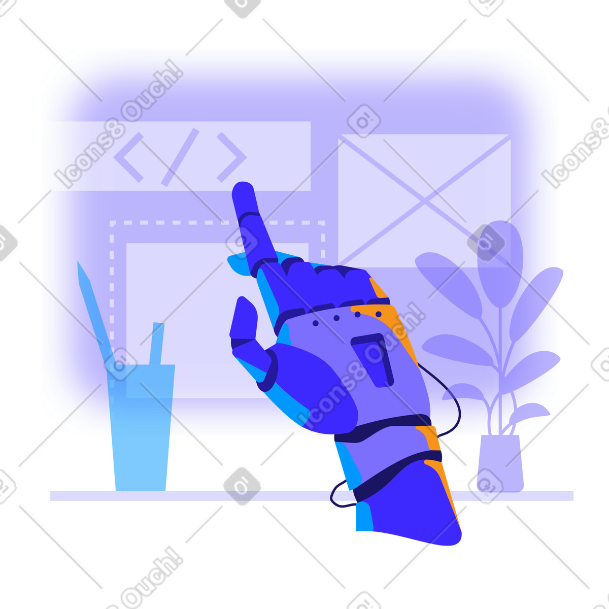 AI web design illustration in Worky style download in PNG, SVG