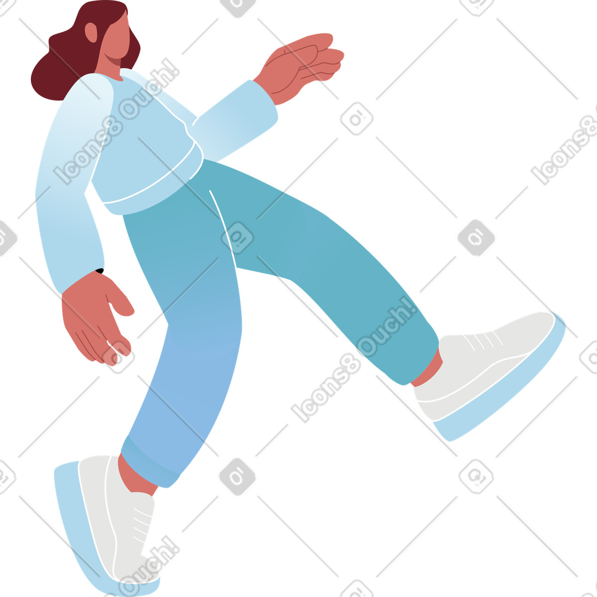 下载 Airy 风格的 年轻女子偷偷摸摸 插画，支持 PNG、SVG 格式