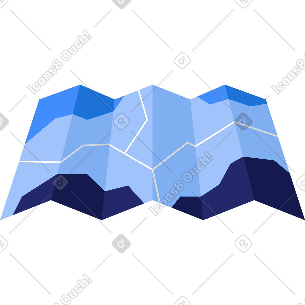 Road map illustration in Clip style download in PNG, SVG