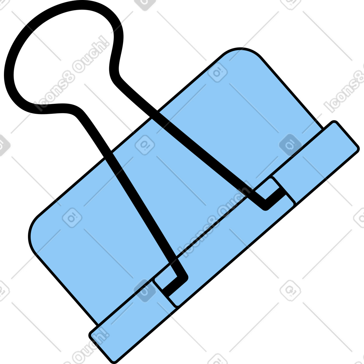 Blue paper clip illustration in Sitcom style download in PNG, SVG