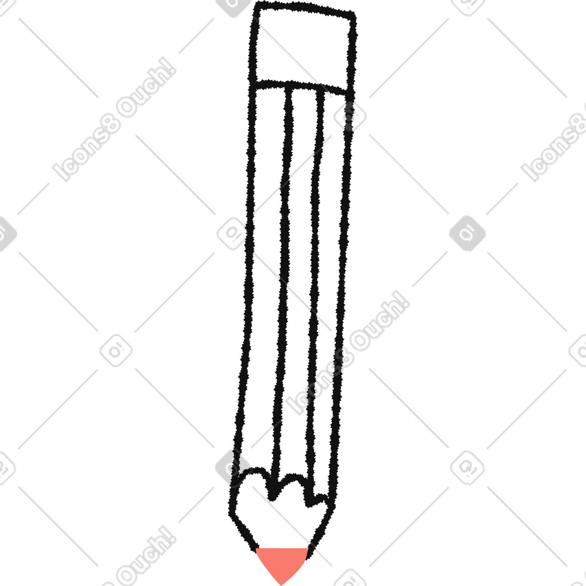 Bold People スタイルの Pencil doodle with rough outline and simple eraser top shape のイラストをPNG、SVG形式でダウンロード