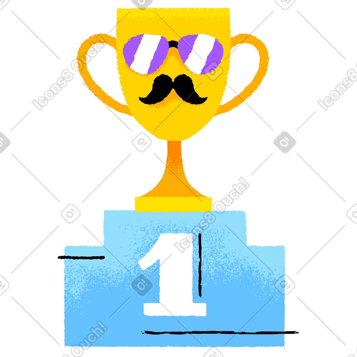 The trophy in first place illustration in PNG, SVG