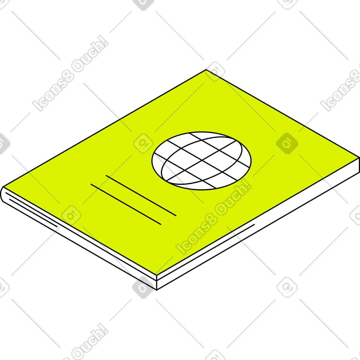 Passaporto illustrazione in stile Isometric scarica in PNG, SVG