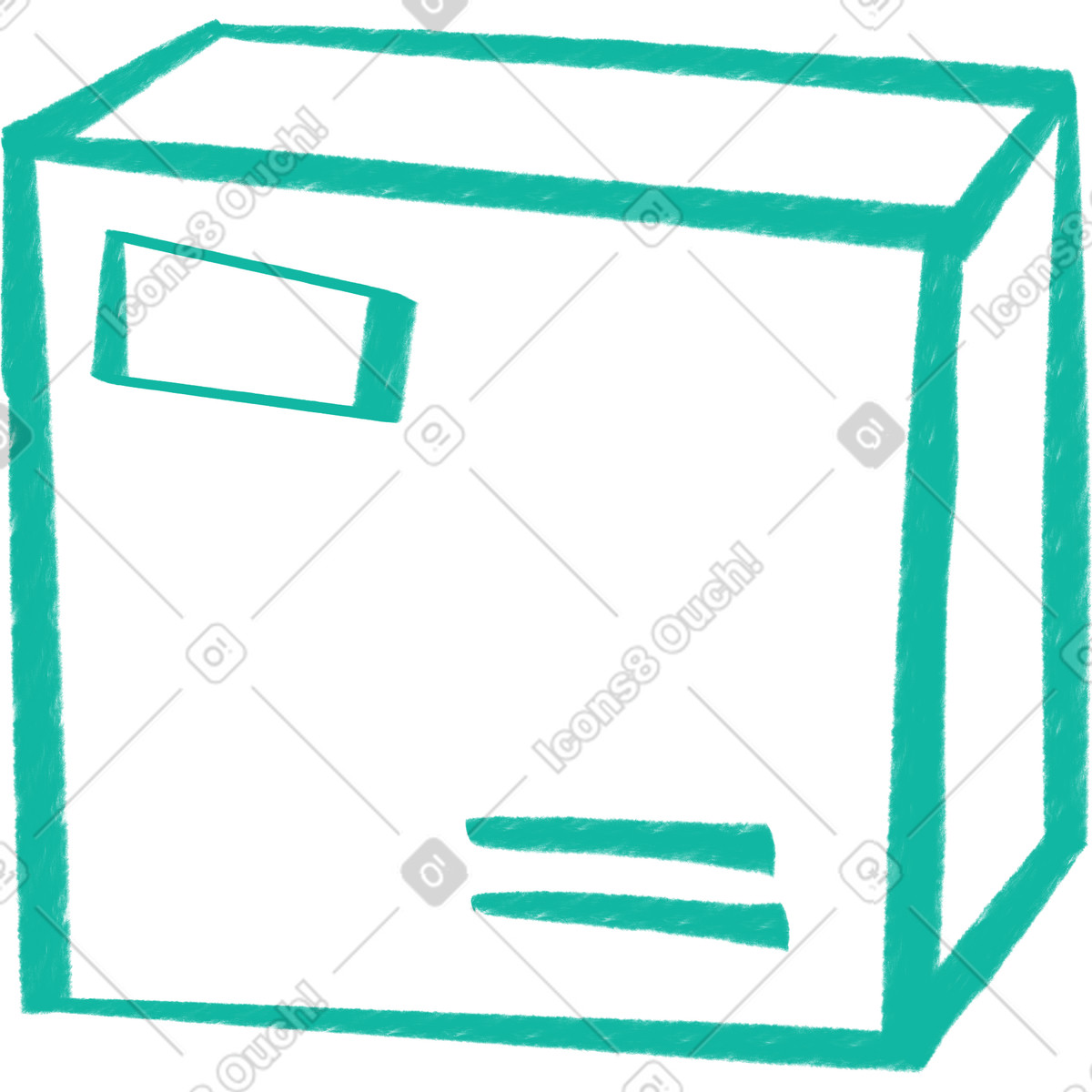下载 Bonny 风格的 Green line box 插画，支持 PNG、SVG 格式