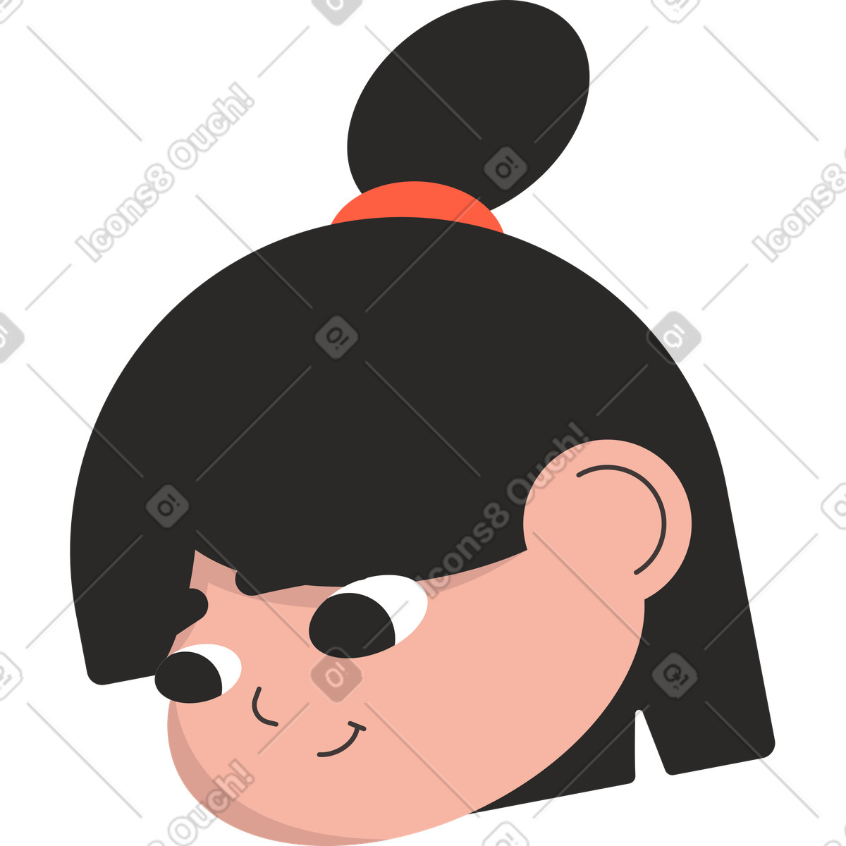 Illustration Girl's head dans le style Dizzy à télécharger aux formats PNG, SVG