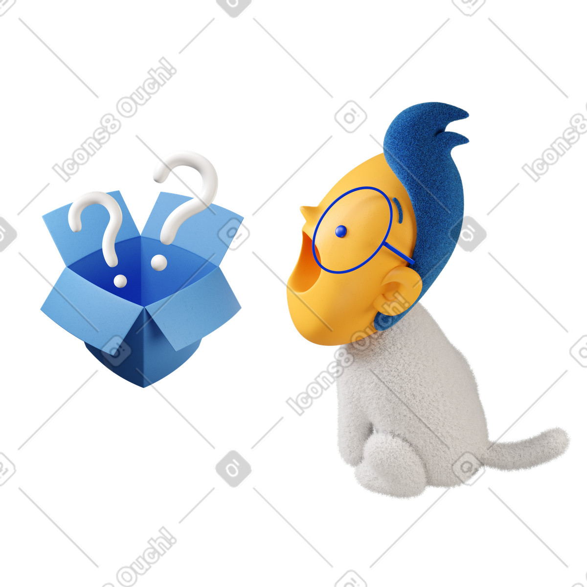 Иллюстрация Что в посылке? стиле 3D Buddy — скачать форматах PNG, SVG