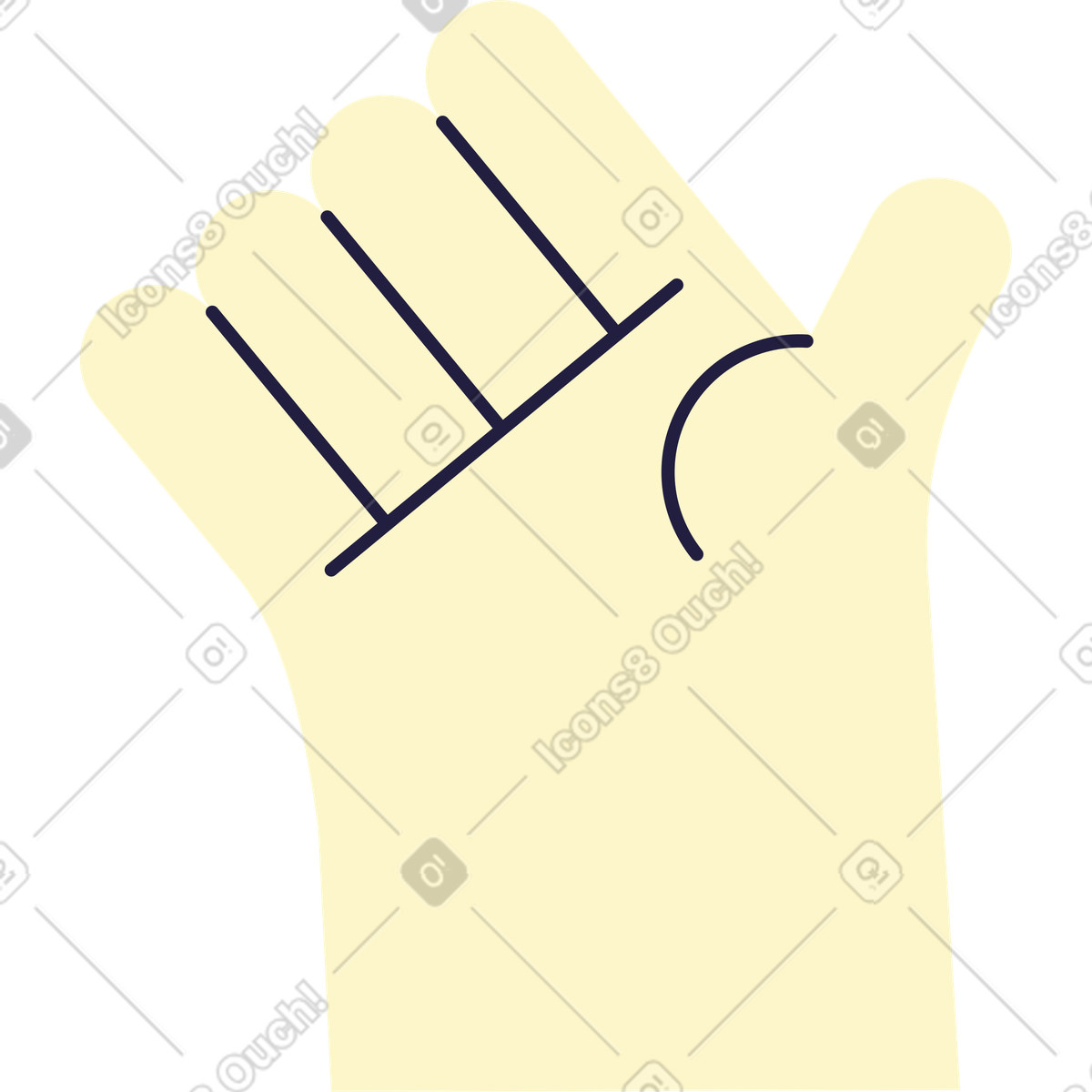 Mano illustrazione in stile Mellow scarica in PNG, SVG