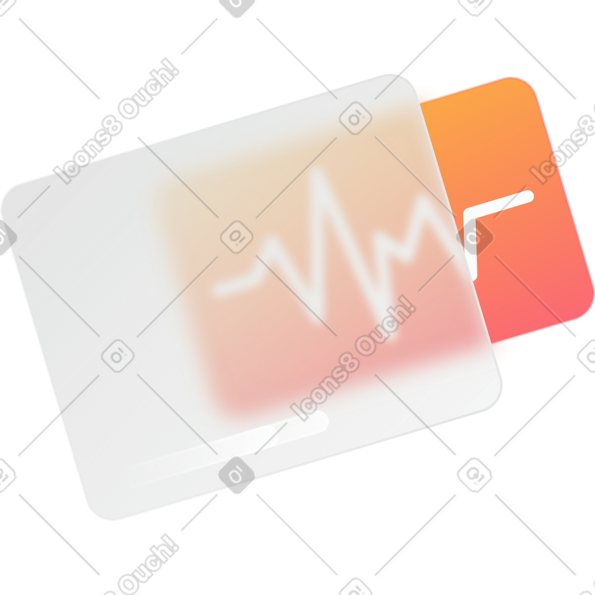 Ilustración Cardiograma de glasmorfismo en estilo Morphis a descargar en PNG y SVG