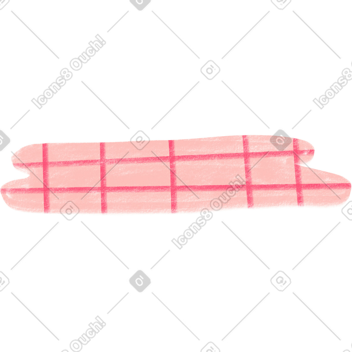 Doodle スタイルの Horizontal pink shape with plaid pattern のイラストをPNG、SVG形式でダウンロード
