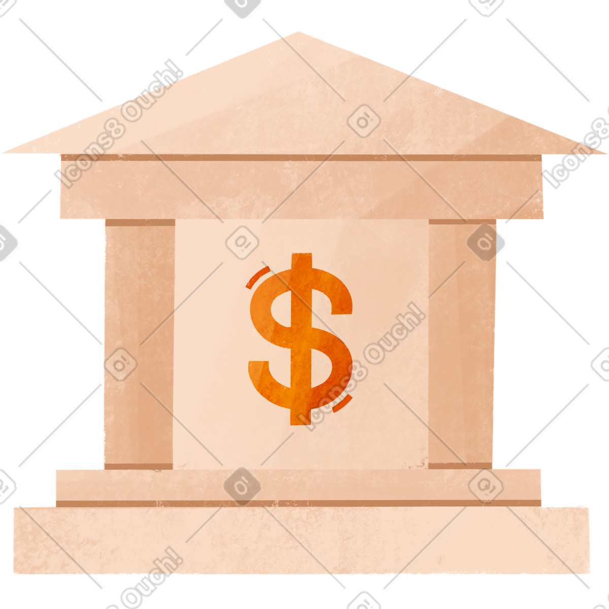 Ilustração de Bank building with dollar sign em no estilo Bonbon para baixar em PNG, SVG