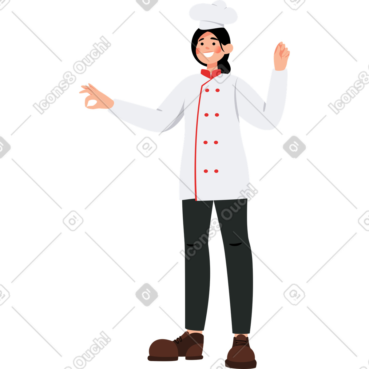Illustration Femme cuisinier dans le style Lagom à télécharger aux formats PNG, SVG