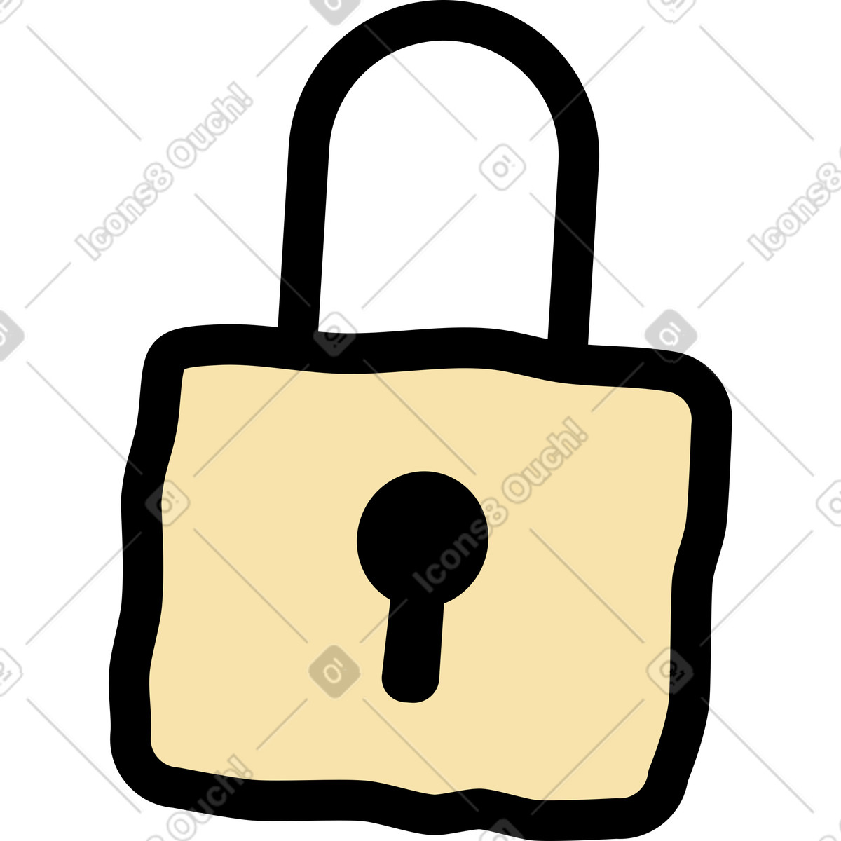 Notes 스타일의 자물쇠 일러스트레이션 PNG, SVG 다운로드