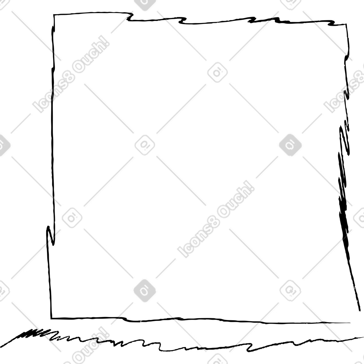 Black rectangle illustration in Twirl style download in PNG, SVG