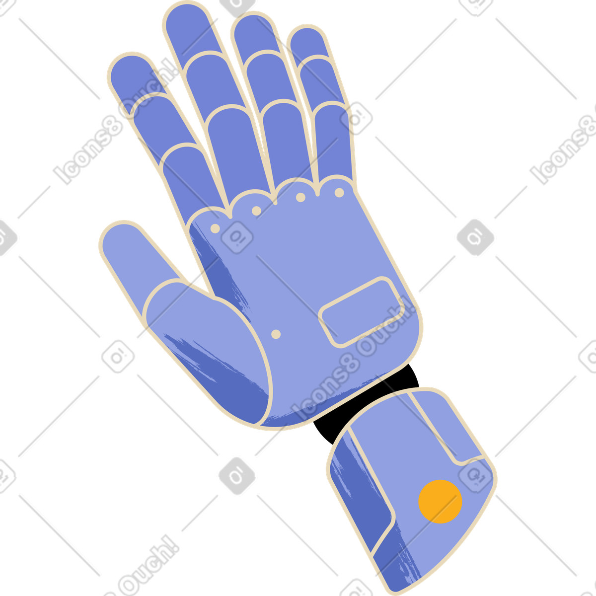 Right hand robot illustration in Juicy style download in PNG, SVG