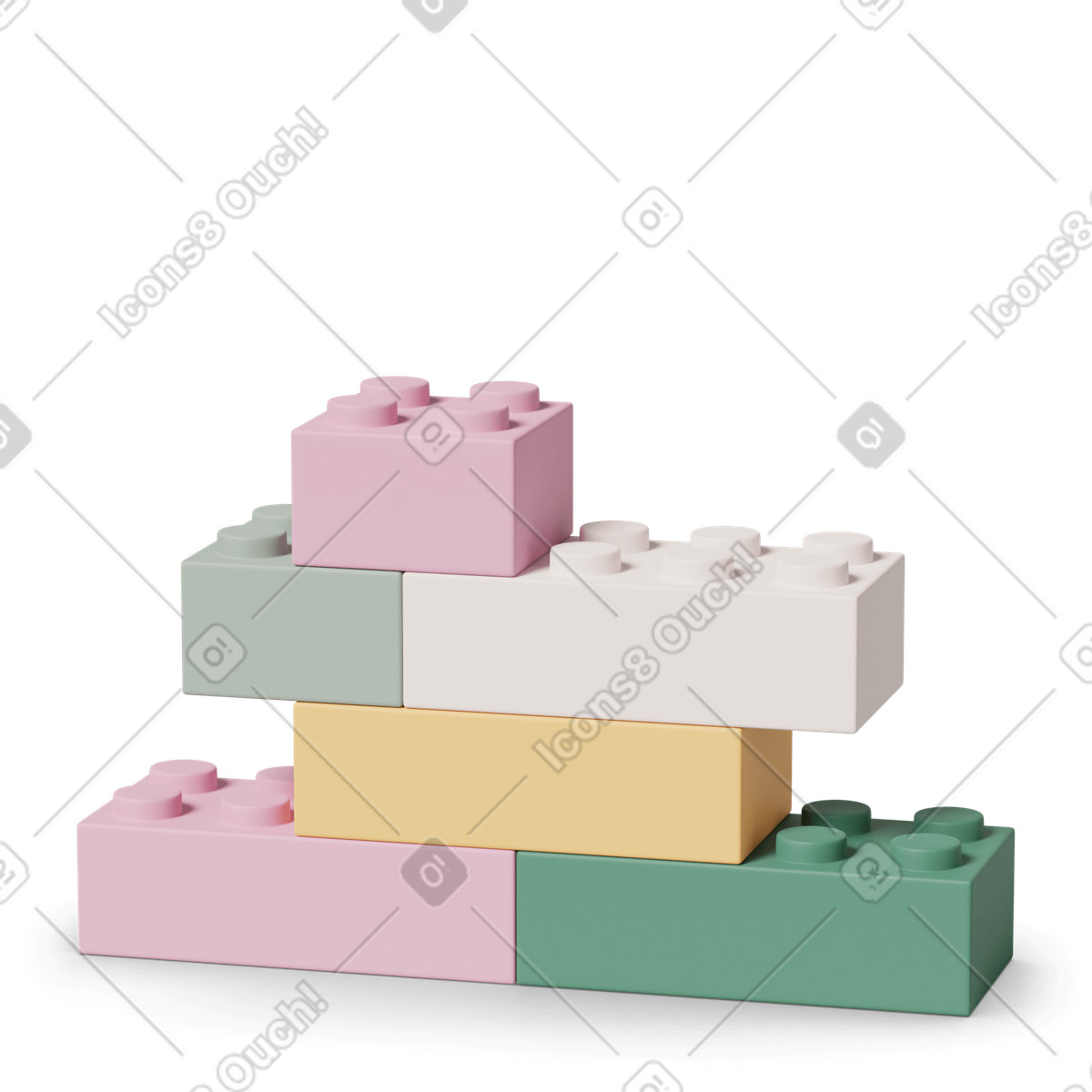 Lego bricks-Illustration im 3D Casual life-Stil als Download in PNG, SVG