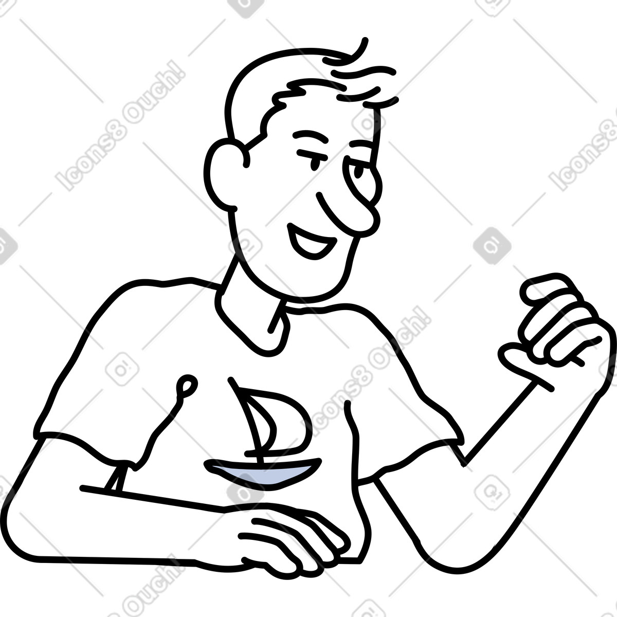 下载 Notes 风格的 拿着东西的年轻人 插画，支持 PNG、SVG 格式