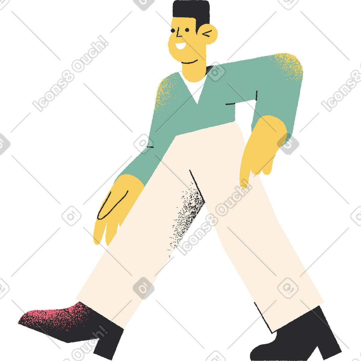Ilustración Hombre caminando en estilo Pablo a descargar en PNG y SVG