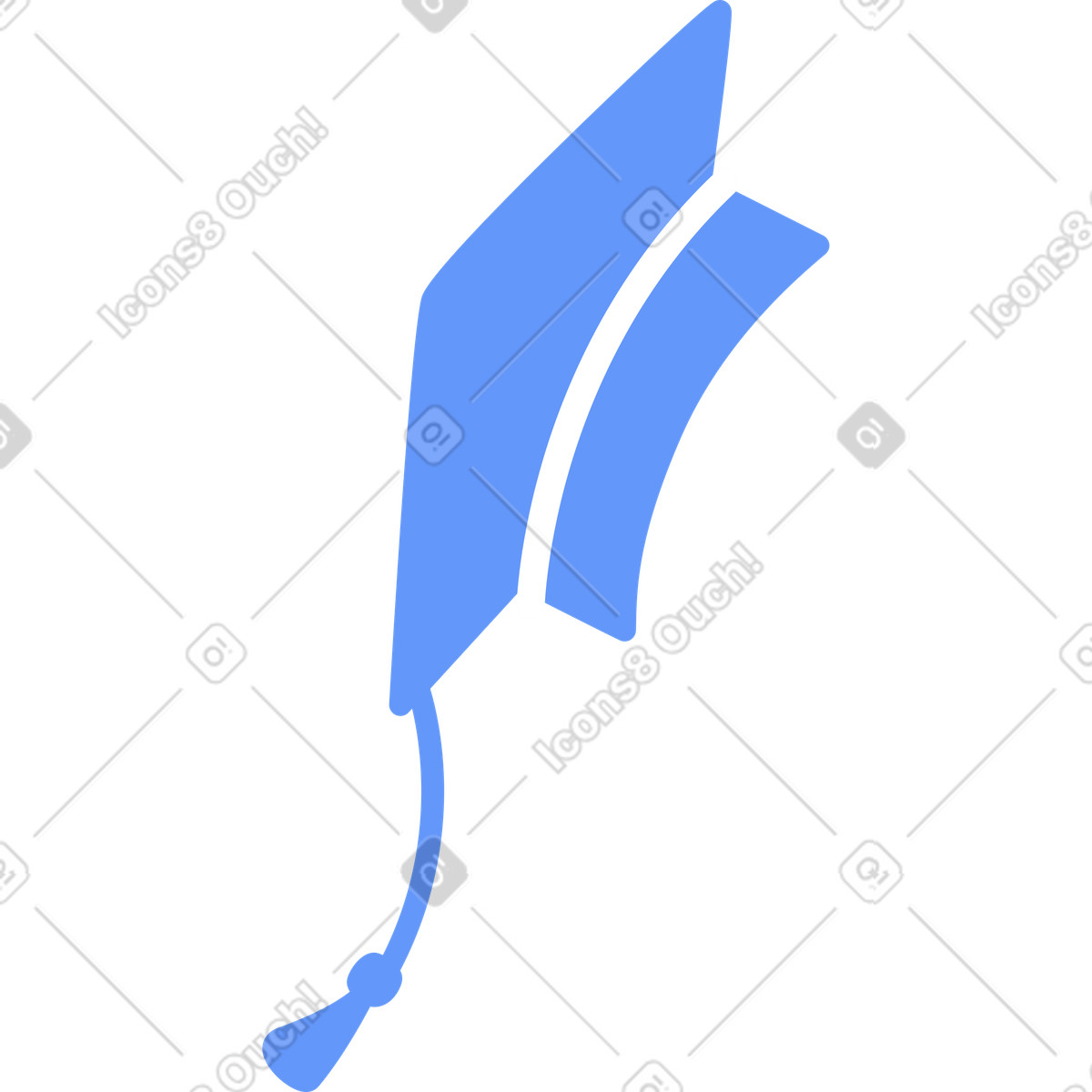 Abschlusskappe-Illustration im Plain-Stil als Download in PNG, SVG