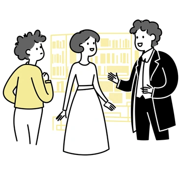 Mary Shelley in a lively gathering with other literary figures like Lord Byron and Percy Shelley.