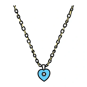 An elegant necklace, showcasing a design inspired by the Oscar theme. The necklace features a delicate gold chain with intricate links. It is adorned with sparkling diamond accents that are strategically placed to enhance its brilliance. The pendant is heart-shaped, embellished with a cluster of diamonds at the center, surrounded by a halo of smaller diamonds. The overall design embodies sophistication and glamour, perfect for a red carpet event.