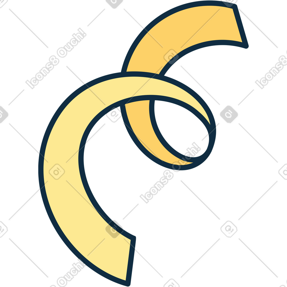Ilustração animada de Yellow curl em no estilo Bubble gum para baixar em GIF, Lottie (JSON), AE