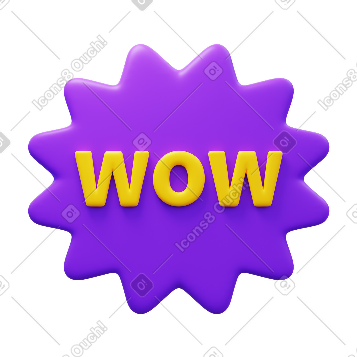 Illustration Wow button dans le style 3D Fluency à télécharger aux formats PNG, SVG