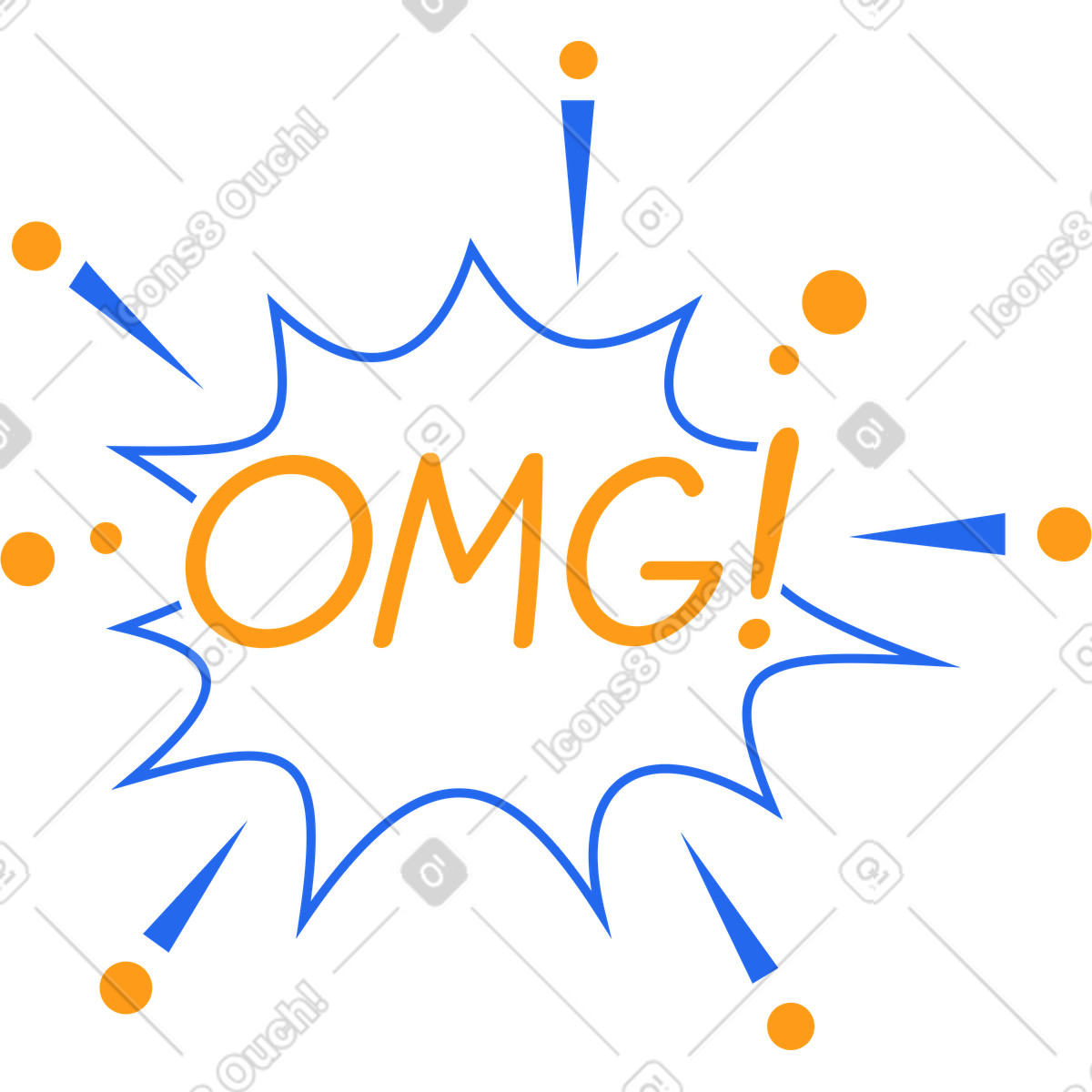 Ilustración Línea omg en estilo Kingdom a descargar en PNG y SVG