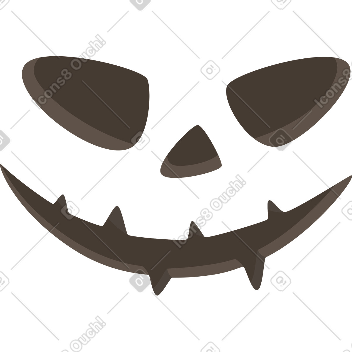 Kürbisaugen-Illustration im Social-Stil als Download in PNG, SVG