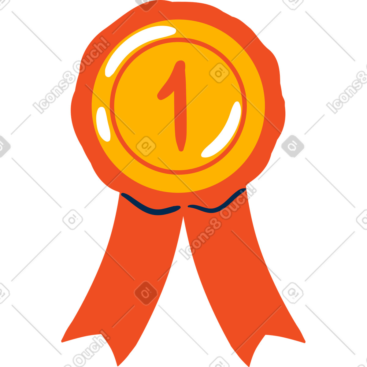 Flame 스타일의 메달 1 위 일러스트레이션 PNG, SVG 다운로드