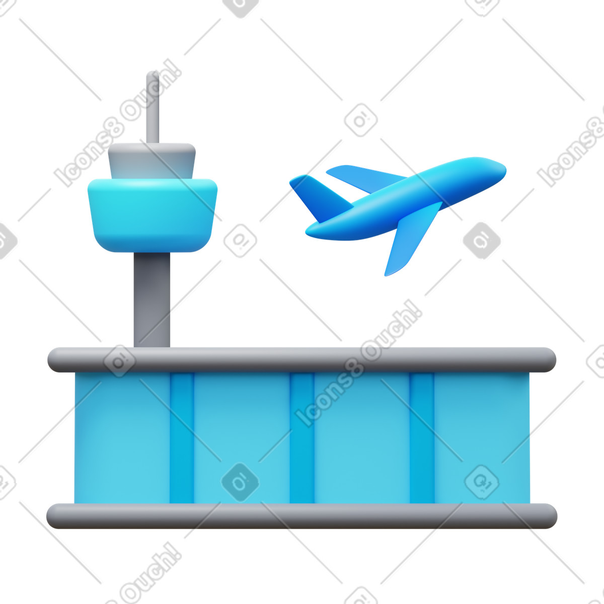 Airport Building illustration featuring clipart image in PNG and SVG