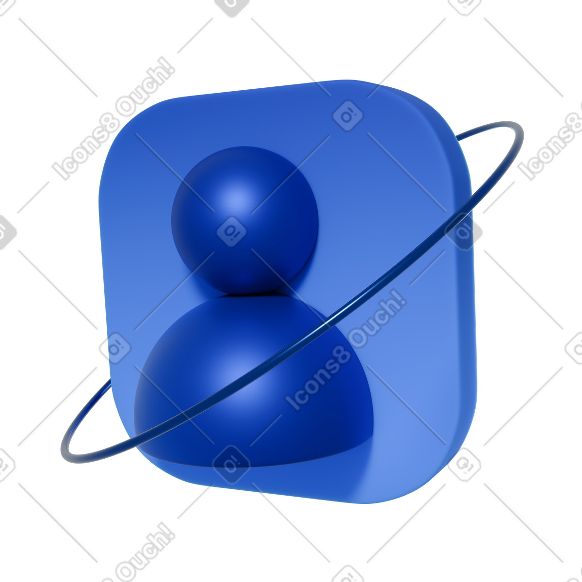 D user icon in a circle illustration 3D Blueprint style download PNG, SVG