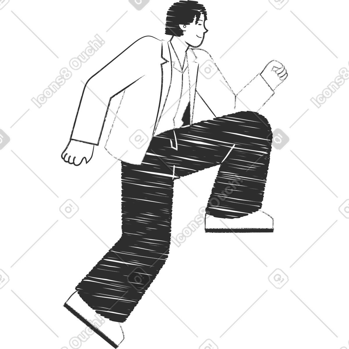 Ilustração de Homem andando em no estilo Graphite para baixar em PNG, SVG