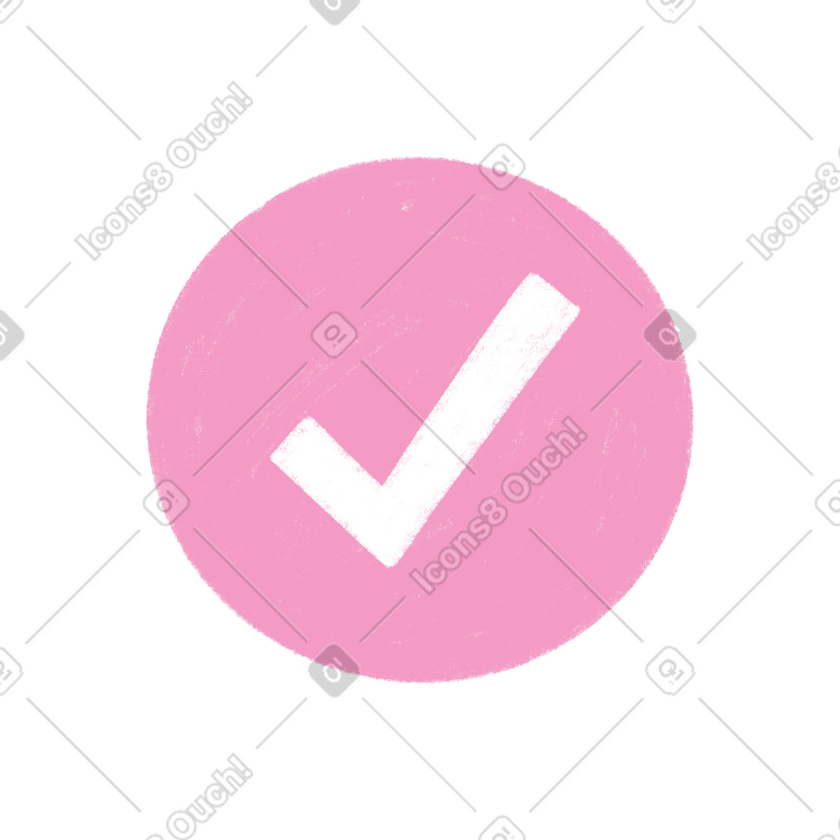 Illustration Pink circle with check mark dans le style Tutti à télécharger aux formats PNG, SVG
