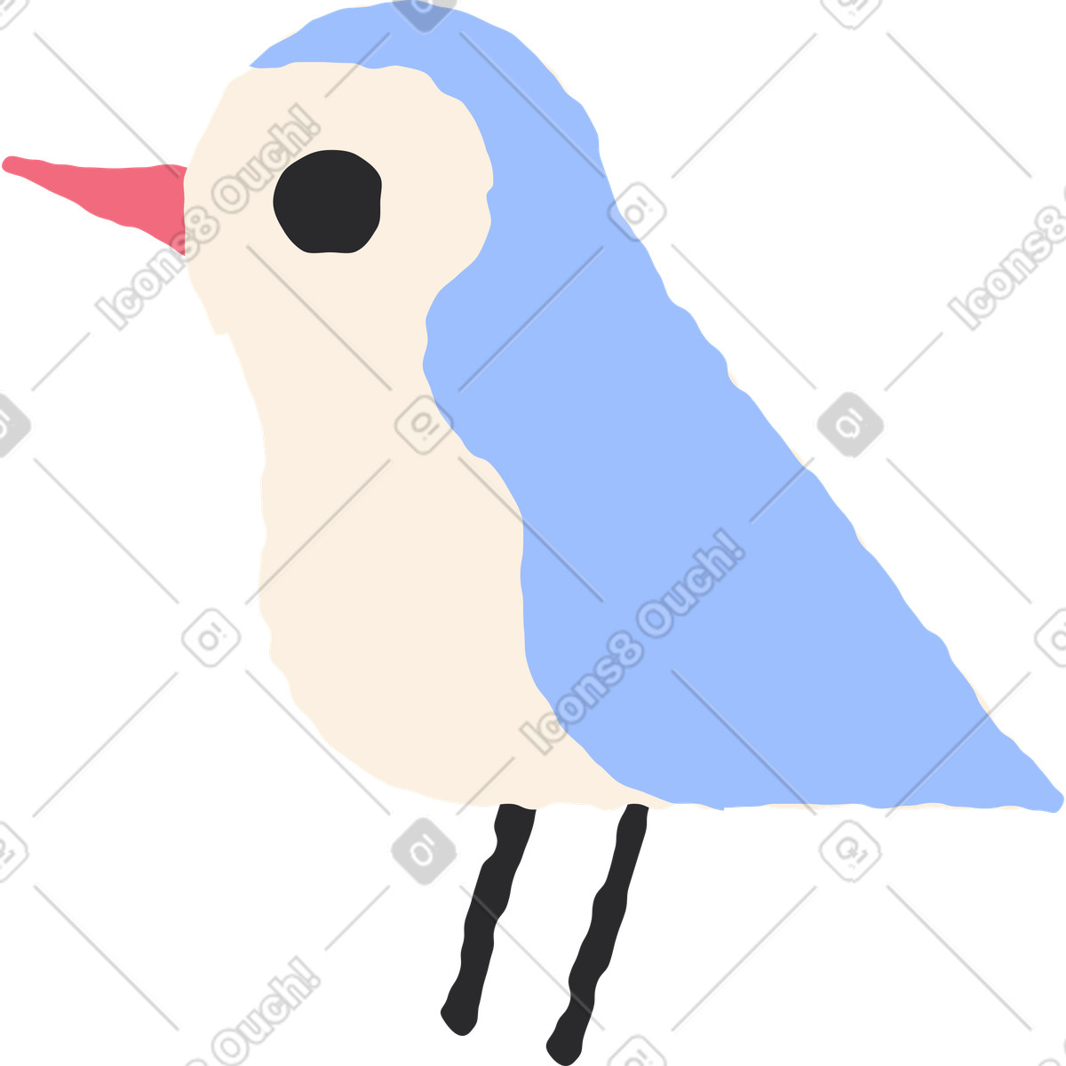 Ilustração de 鸟 em no estilo Pablo para baixar em PNG, SVG
