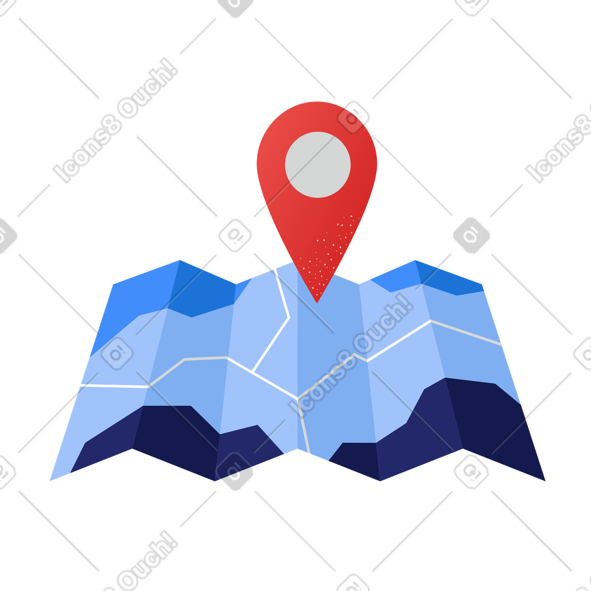 Illustration Marque de localisation avec carte aux formats PNG et SVG