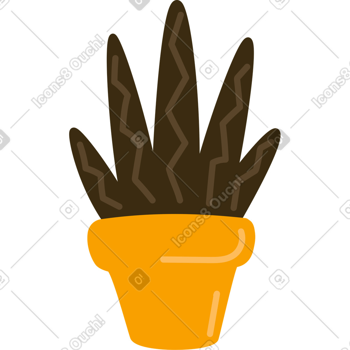 Topfpflanze-Illustration im Arabica-Stil als Download in PNG, SVG