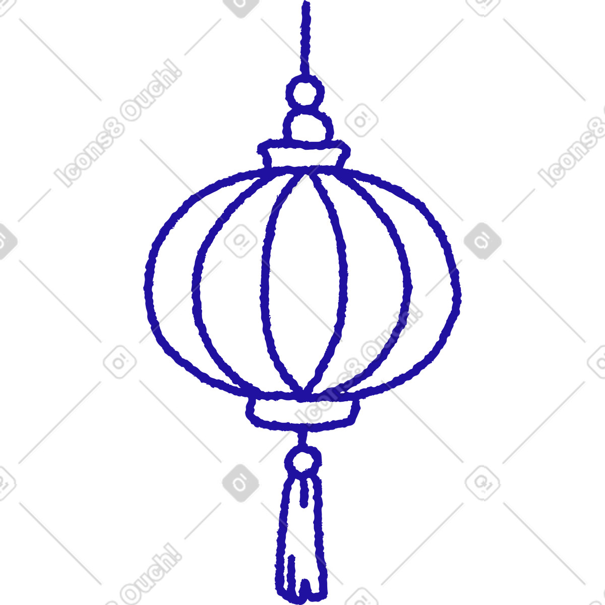 Chinese lantern illustration in Whimsy style download in PNG, SVG