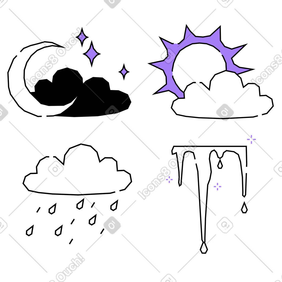 Weather options illustration in Amethyst style download in PNG, SVG