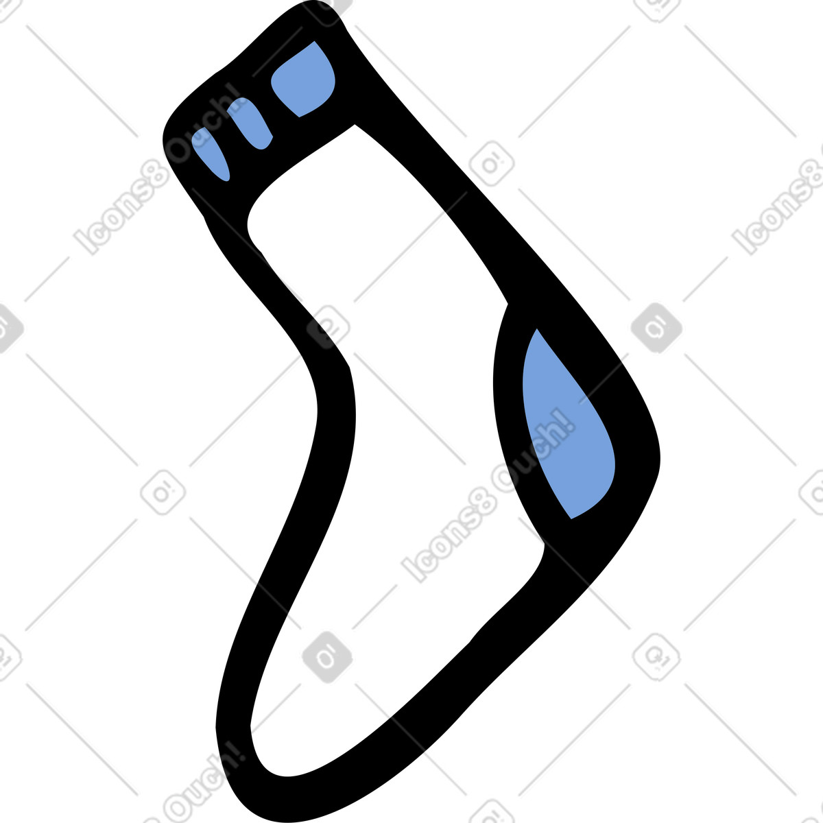 Sock illustration in Comic style download in PNG, SVG