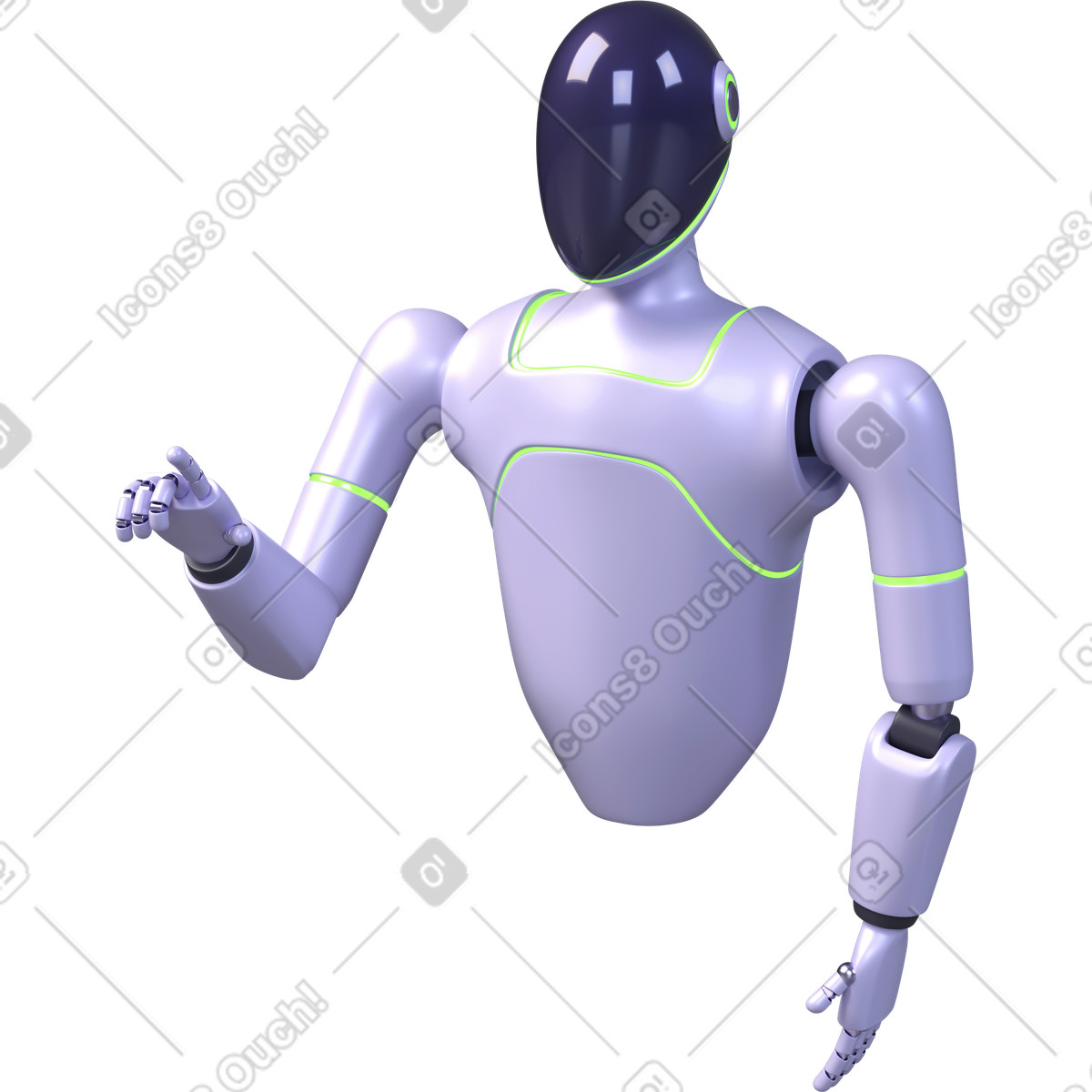 Assistente robot ai, automazione umanoide futuristica, tecnologia di supporto digitale illustrazione in stile 3D Boost scarica in PNG, SVG