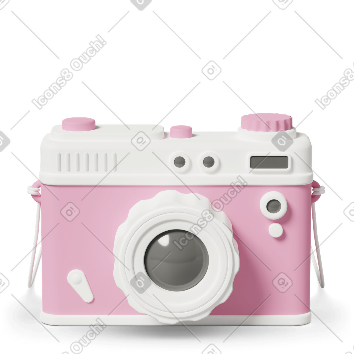Ilustración Retro camera en estilo 3D Casual life a descargar en PNG y SVG