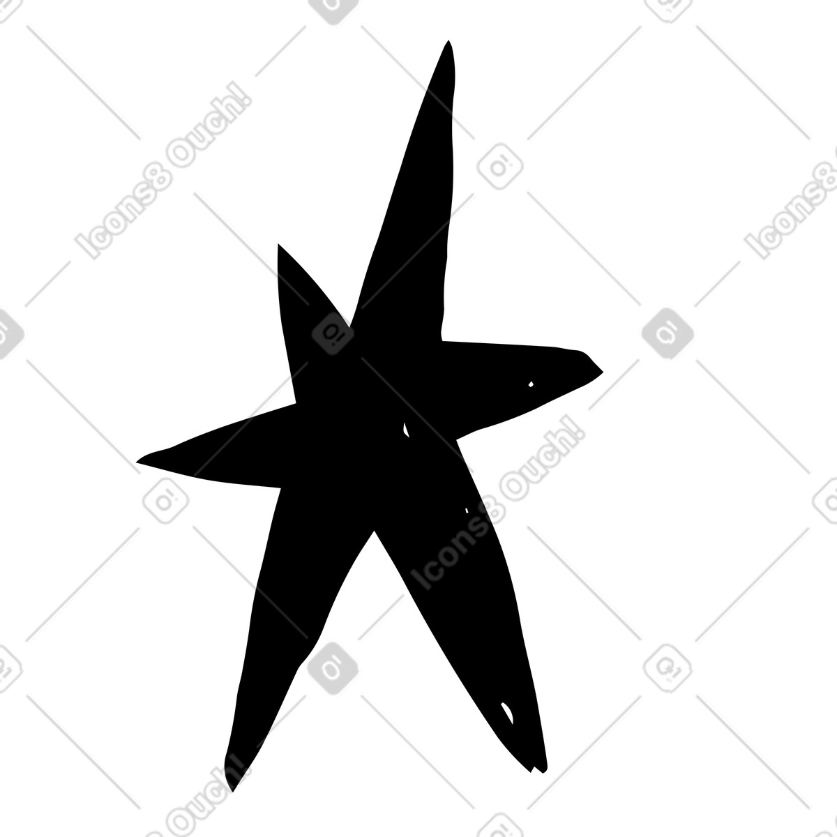 Black star illustration in Scandi style download in PNG, SVG