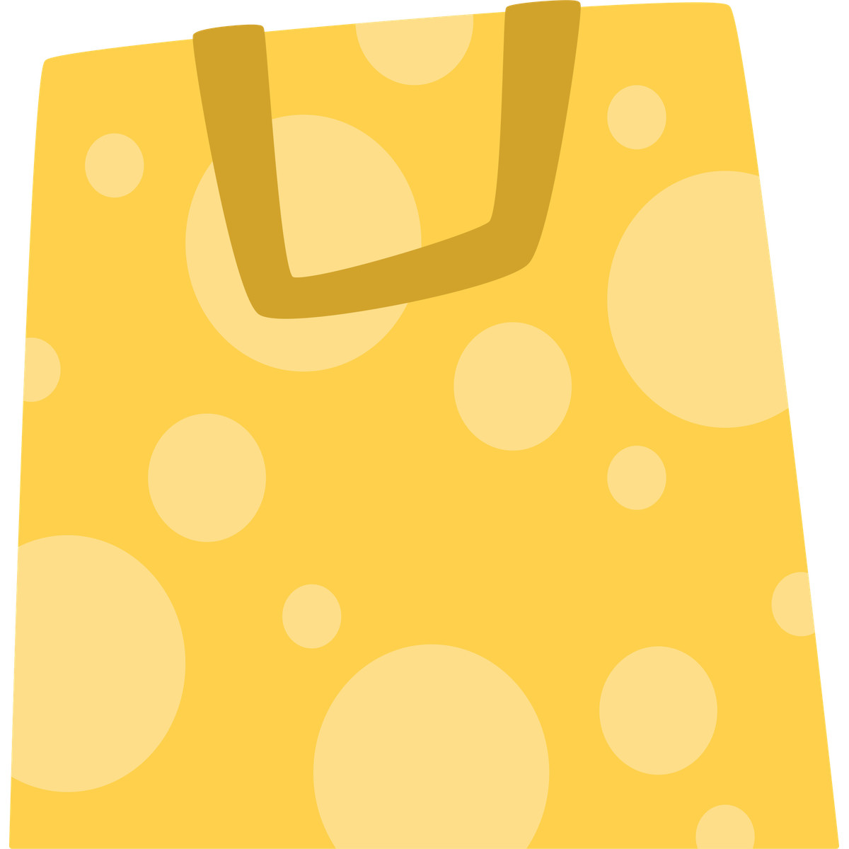Yellow paper bag with big dots illustrazione in stile Bouncy scarica in PNG, SVG