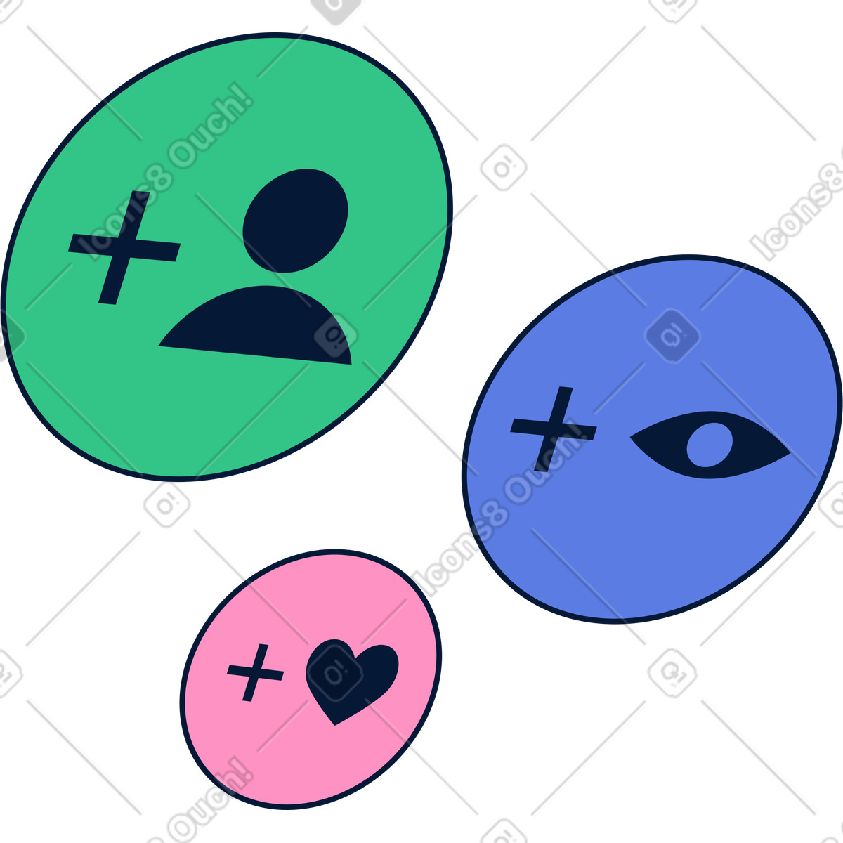 Illustration Nouveaux abonnés, vues, likes dans le style Neat à télécharger aux formats PNG, SVG
