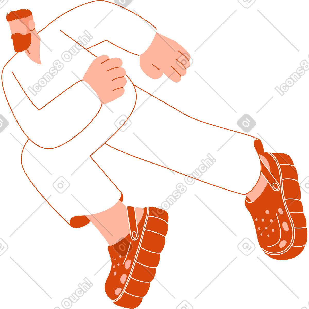 L'uomo si precipita illustrazione in stile Orange scarica in PNG, SVG
